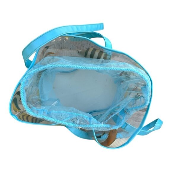 Vintage Clear Fish Print Large Beach Tote Bag - Picture 5 of 8